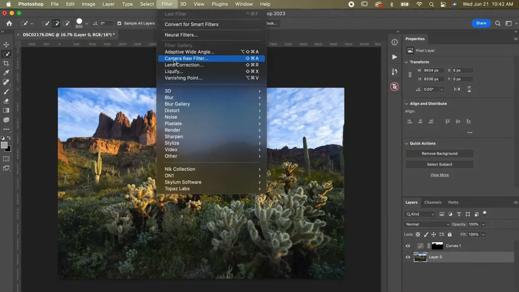 Adobe Photoshop user interface