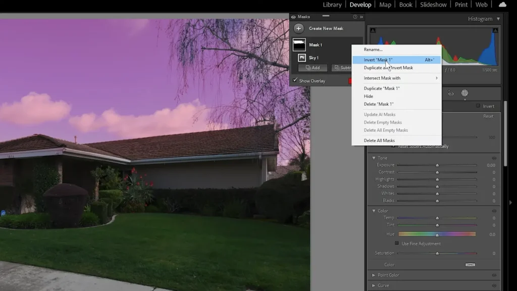 Lightroom Inverted Mask