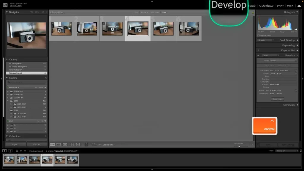 Lightroom develop Module